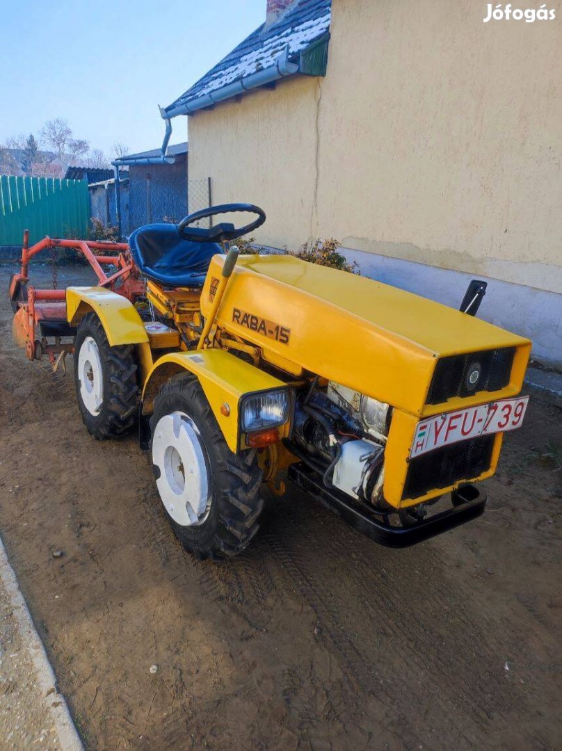 Rába 15 kistraktor traktor kéthengeres műszakival talajmaróval eladó