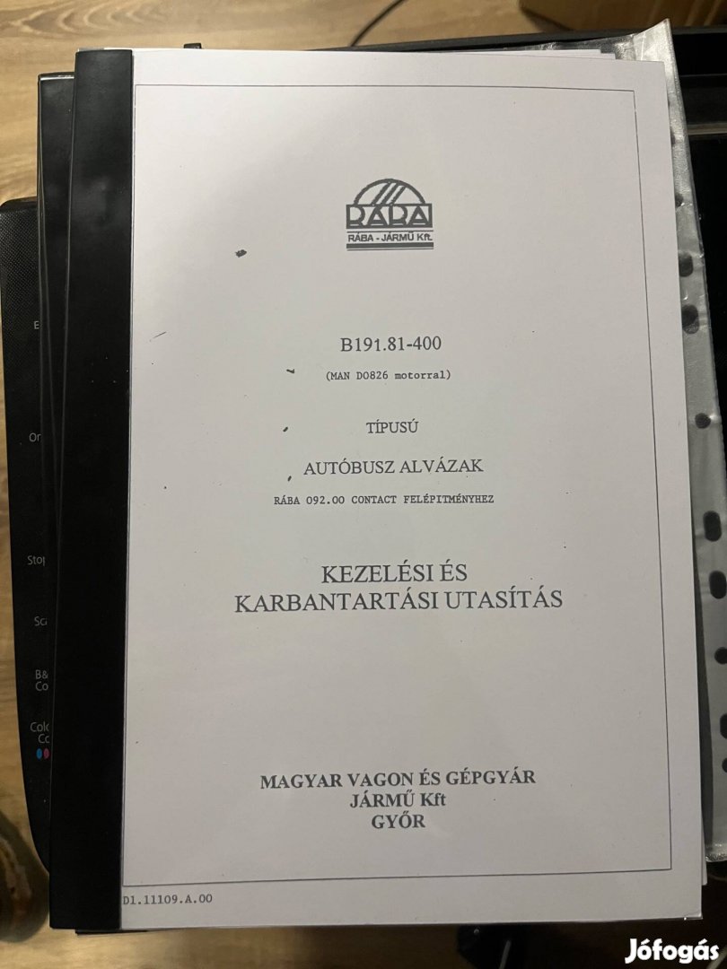 Rába B-191.81-400 alvázak kezelési karbantartási utasítás