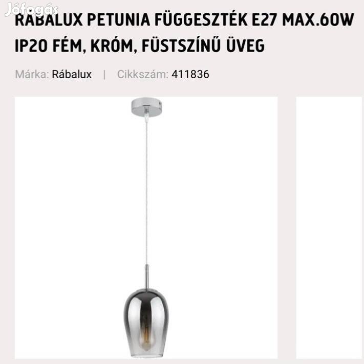 Rabalux Petonia Logó LED Króm üveg lámpa új!