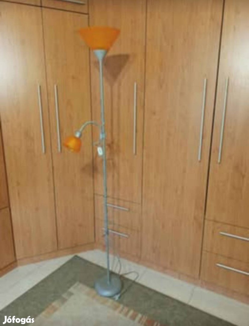 Rábalux állólámpa olvasókarral narancssárga újszerű