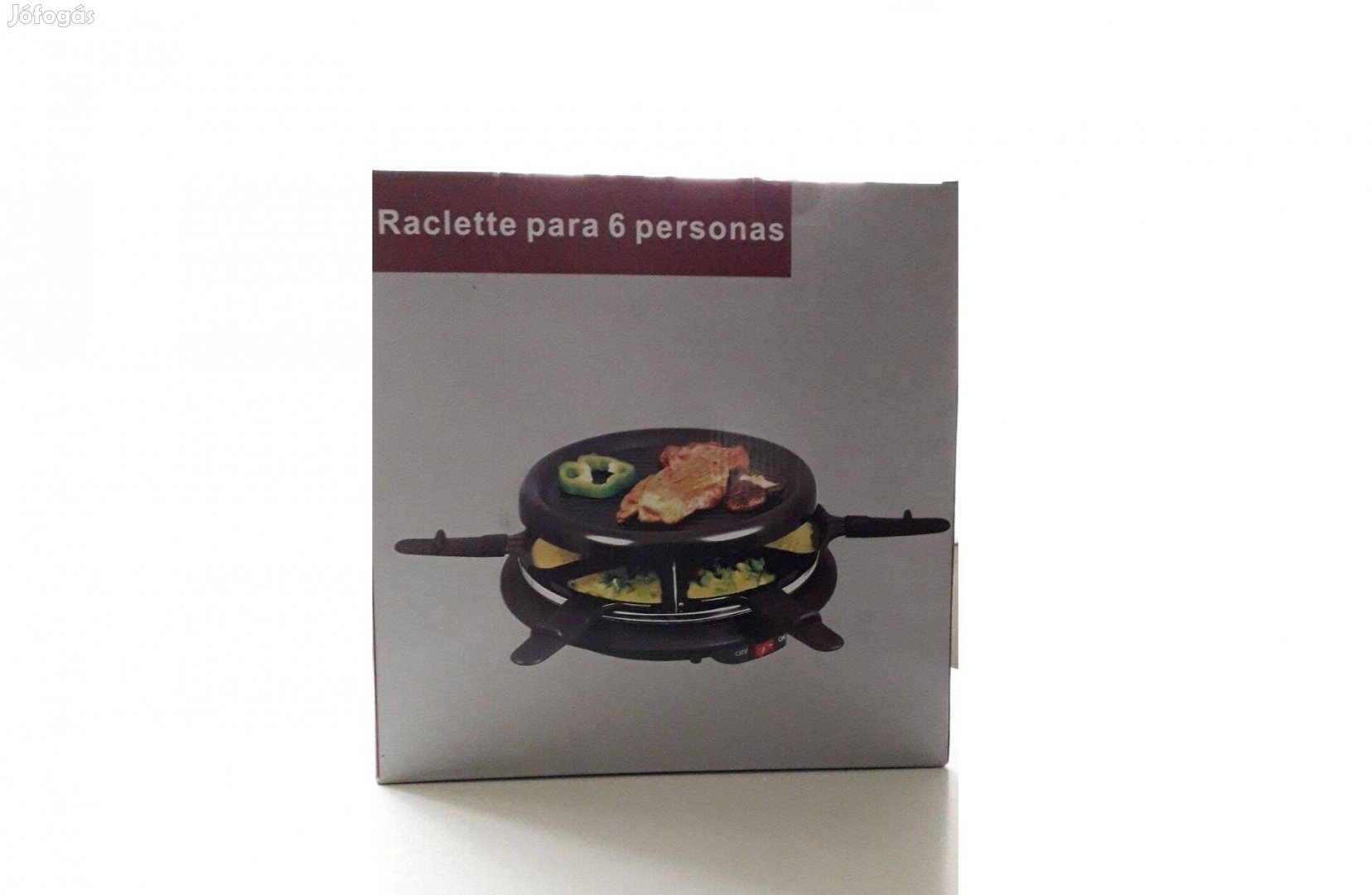 Raclette grillező bevonatolt sütőlappal, hatszemélyes - akciós áron!