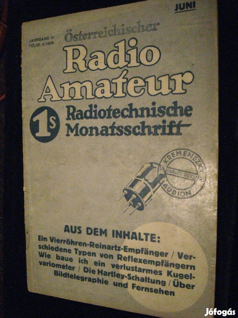 Radio Amateur 1926-ból (osztrák)