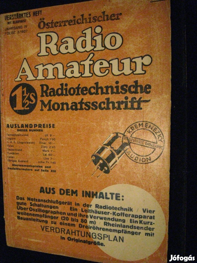 Radio Amateur 1927-ből. (osztrák)