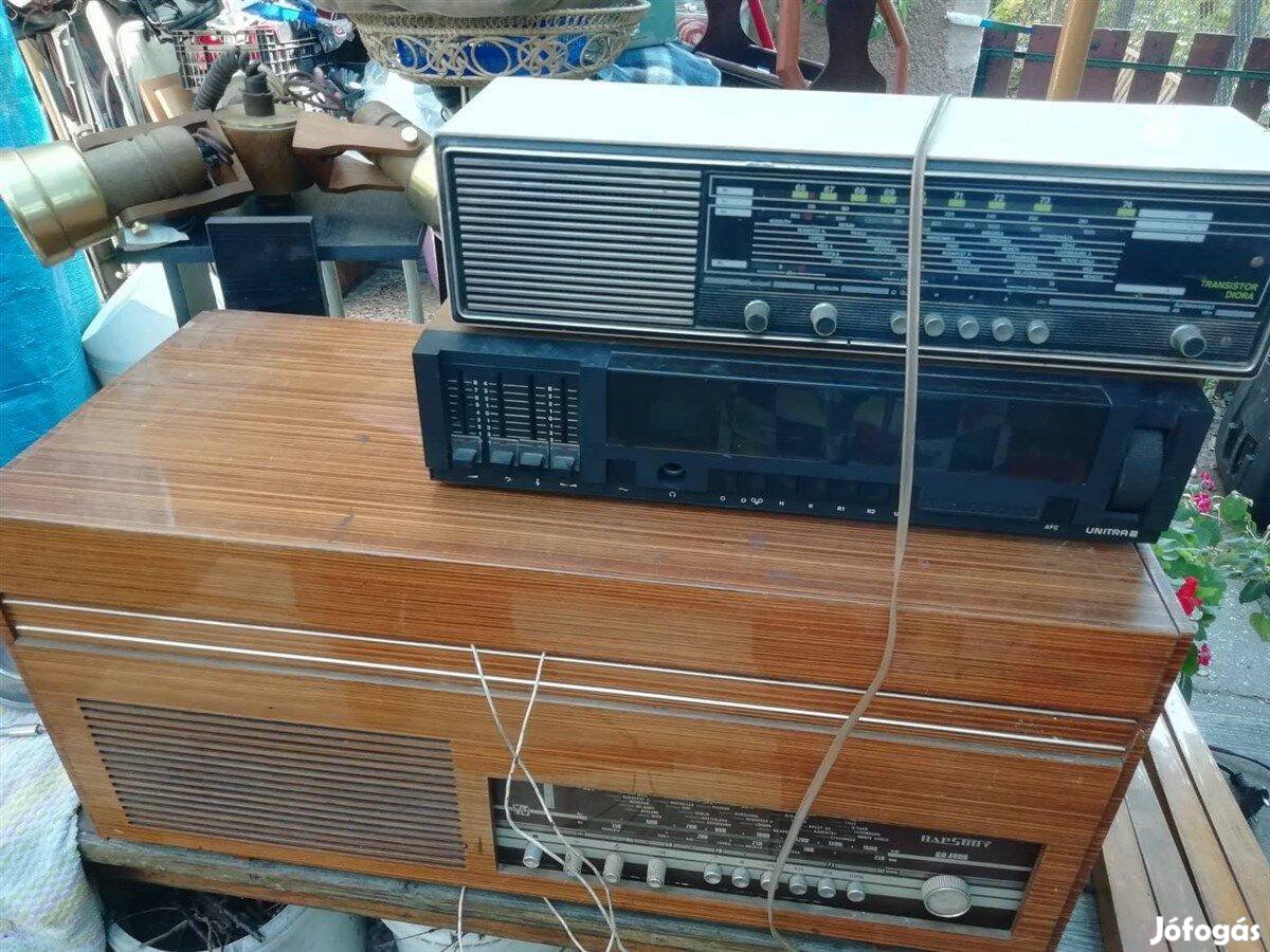 Rádió lemezjátszóval eladó,retró+2db régi rádió