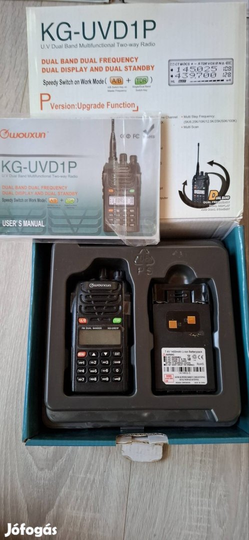 Rádióamatőr URH KG-Uvd1P kézi készülék eladó újszerű állapotban 