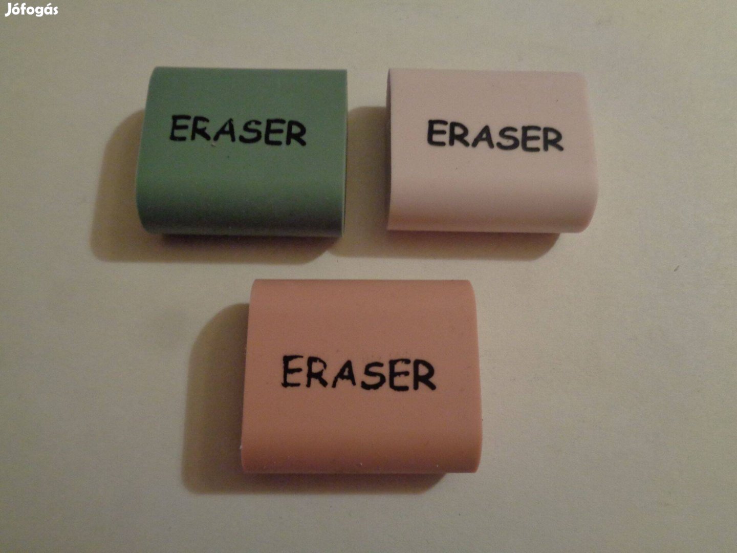 Radír: 3 féle radír, Eraser felirattal, 100ft/db