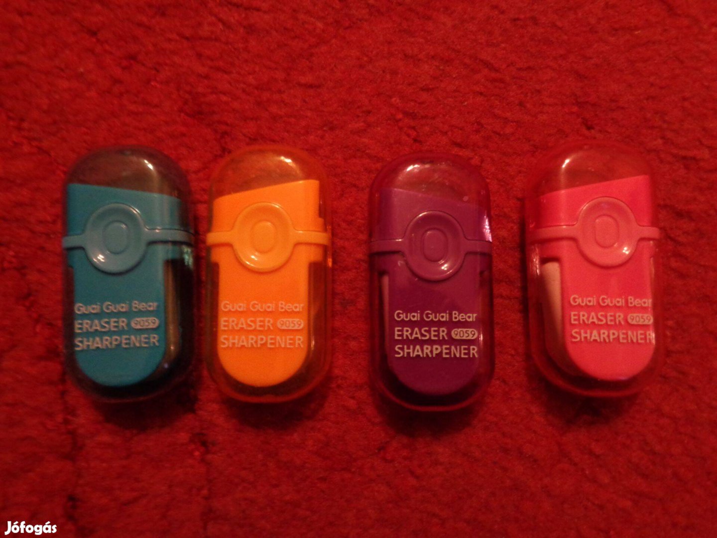 Radírok 4 féle dobozos radír, 4 szín, 1000ftdb