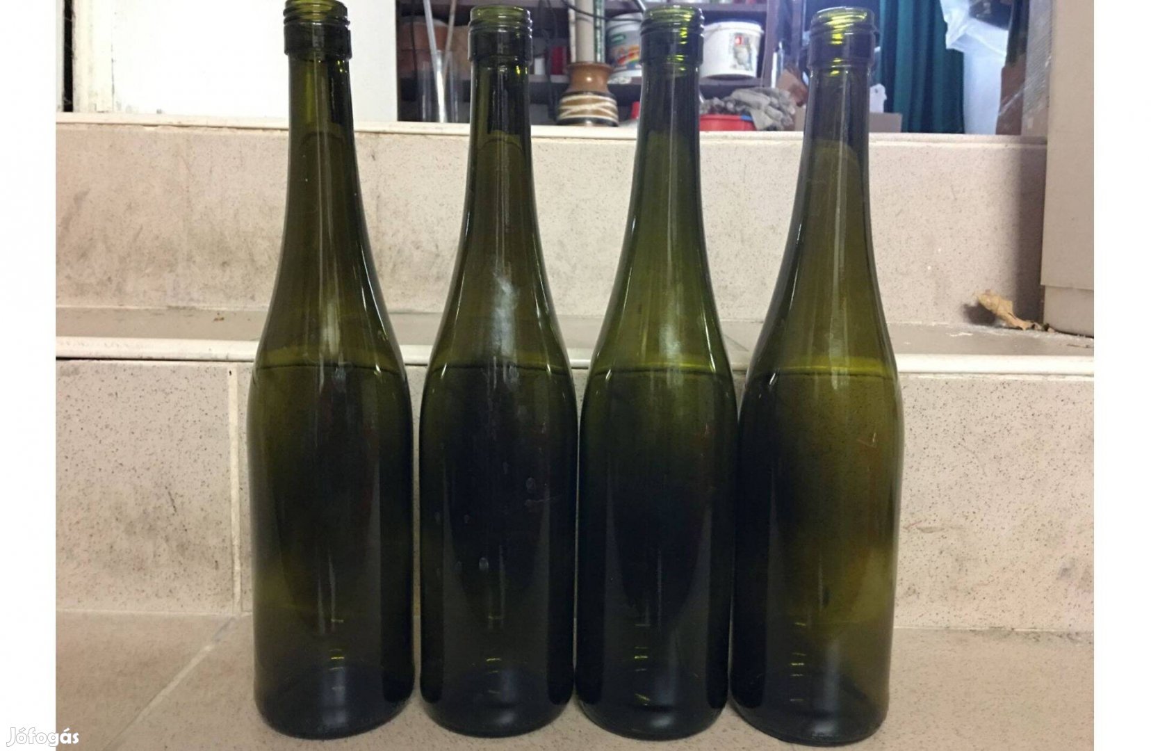 Rajnai (hosszúnyakú) boros üveg palack 0,75 liter csavarzáras