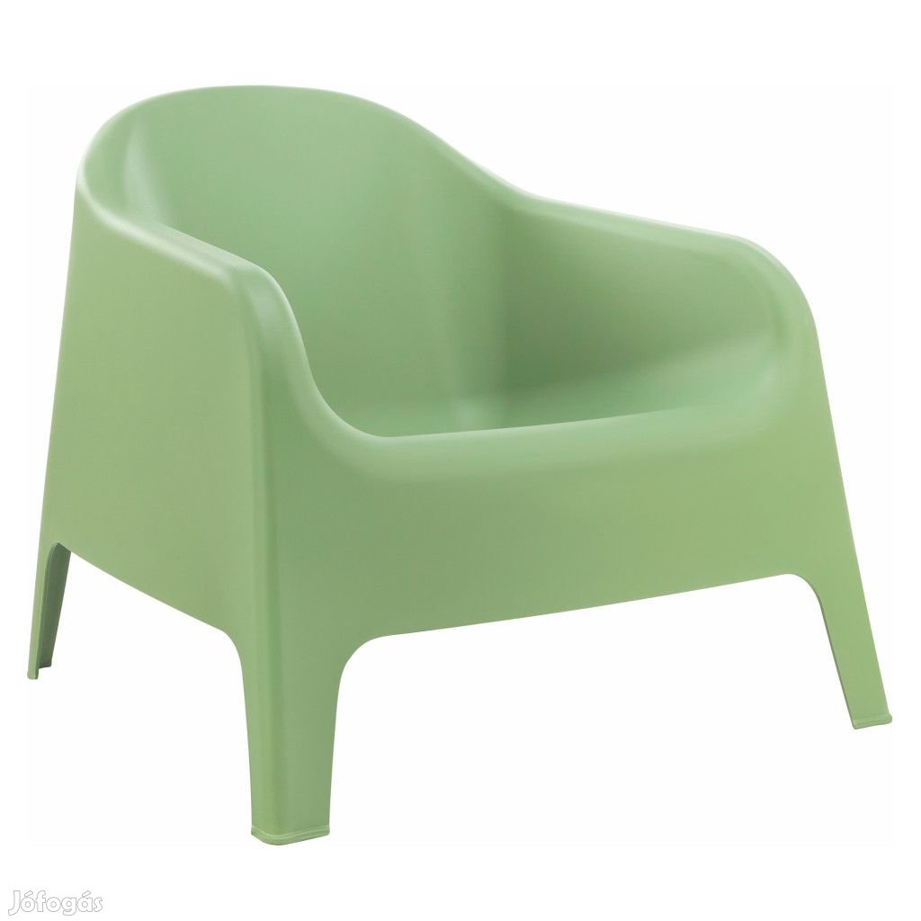 Rakásolható fotel, zöld, műanyag, SOKRA NEW