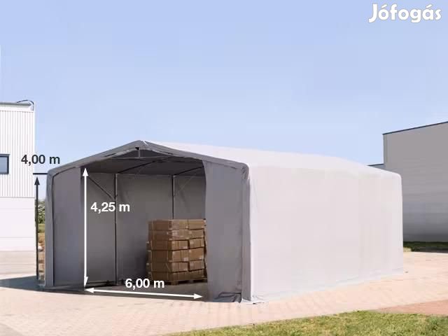 Raktársátor ponyva csarnok 8x10m, oldalmagasság 4,00 m ponyva PVC