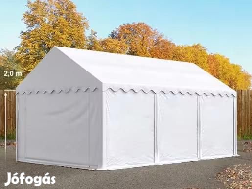 Raktársátor tároló, műhelysátor 4x6  m ponyva PVC fehér