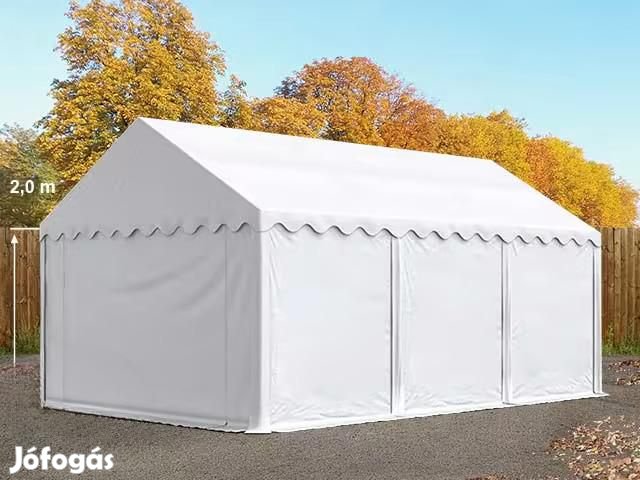 Raktársátor tároló sátor 6x3 m ponyva PVC fehér