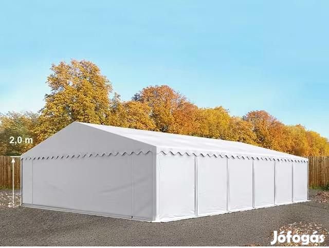 Raktársátor tárolósátor 8x12m ponyva PVC fehér padlókerettel,