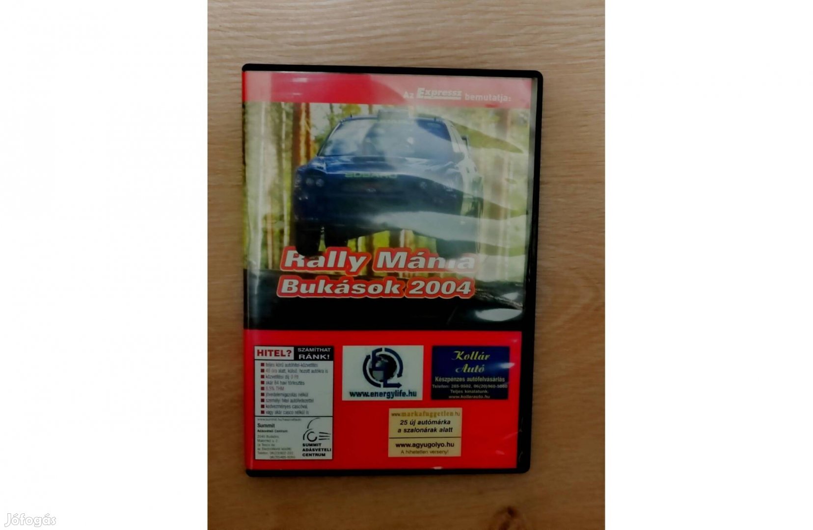 Rally mánia Bukások 2004 DVD, újszerű