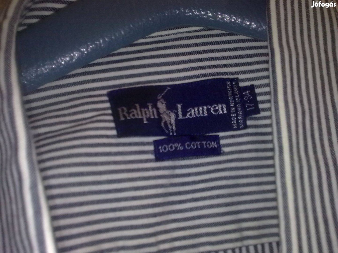 Ralph Lauren csíkos rövid ujjú ing, 6 gombos,nagy méretű, pamut