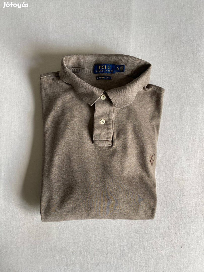 Ralph Lauren férfi galléros hosszú ujjú póló, XL-es