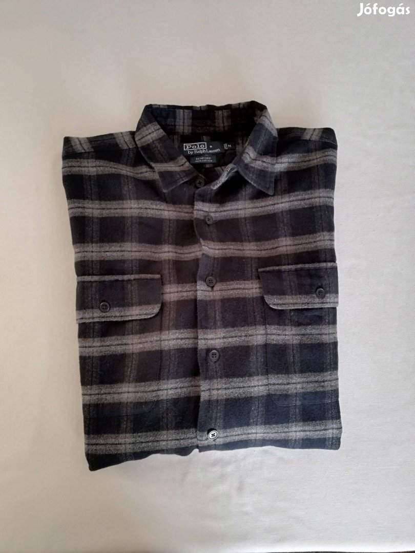 Ralph Lauren férfi hosszú ujjú flanel ing L XL-es