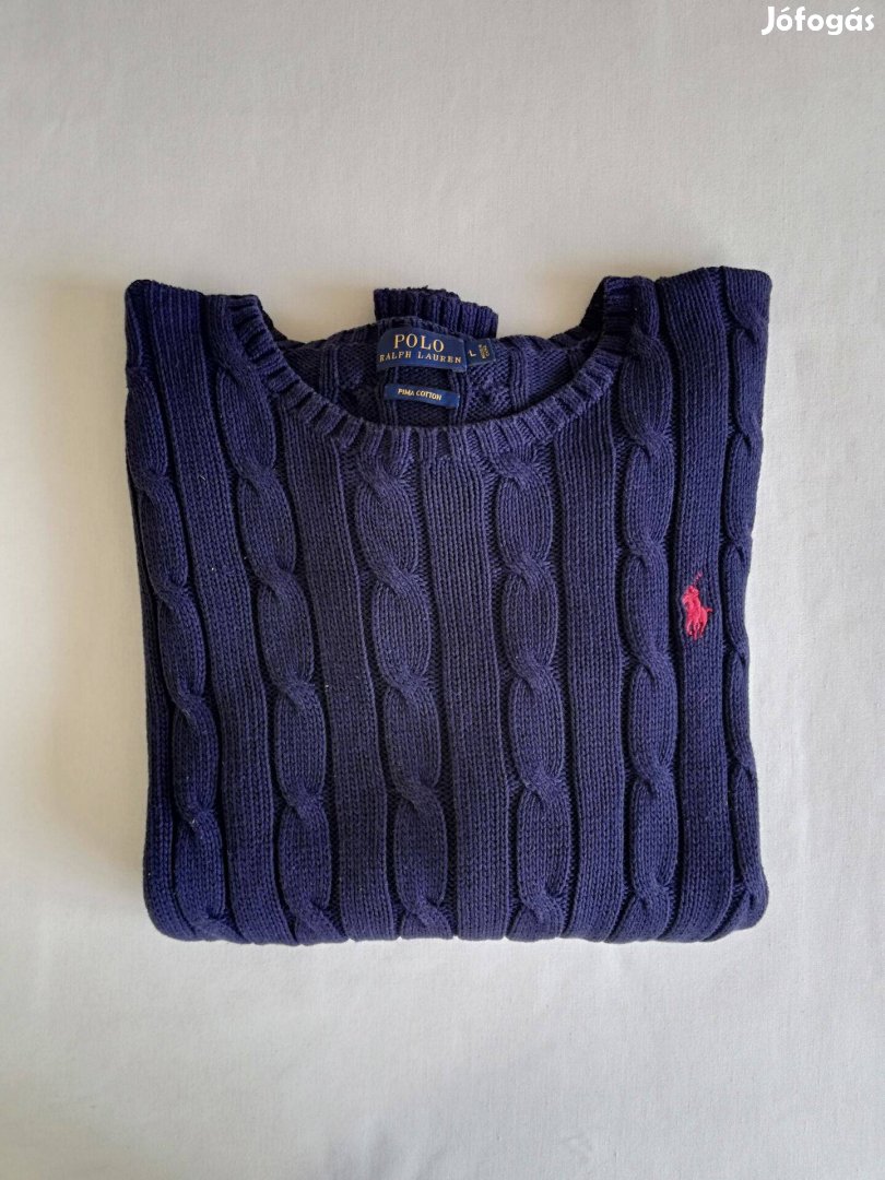 Ralph Lauren női fonott mintás pulóver L-es