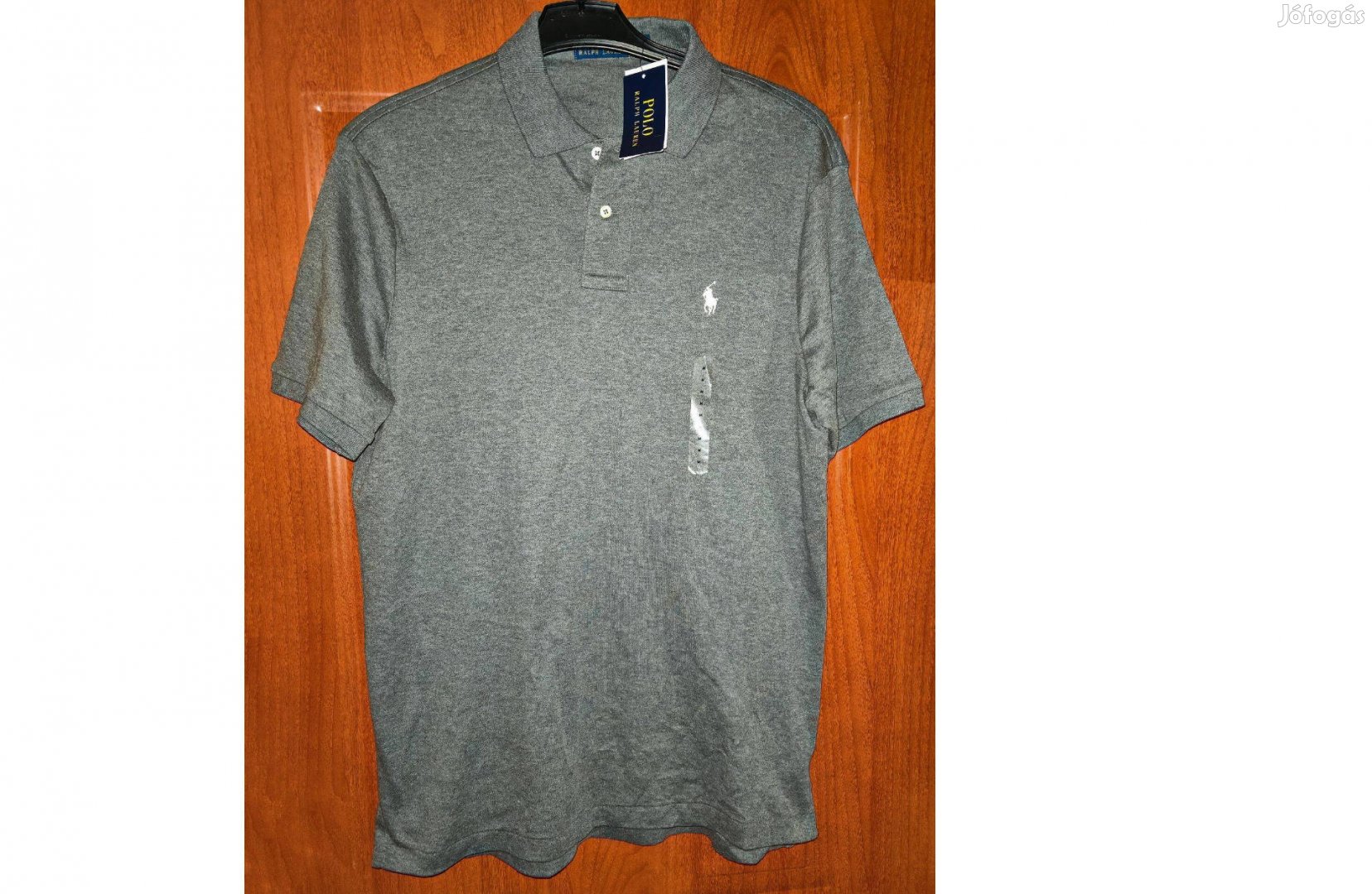 Ralph Lauren szürke eredeti új címkés galléros póló (M)