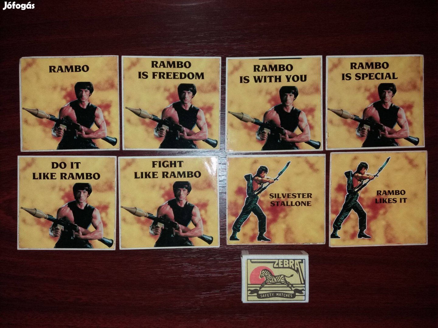 Rambo eredeti matricák angolul+Silvester Stallone képek