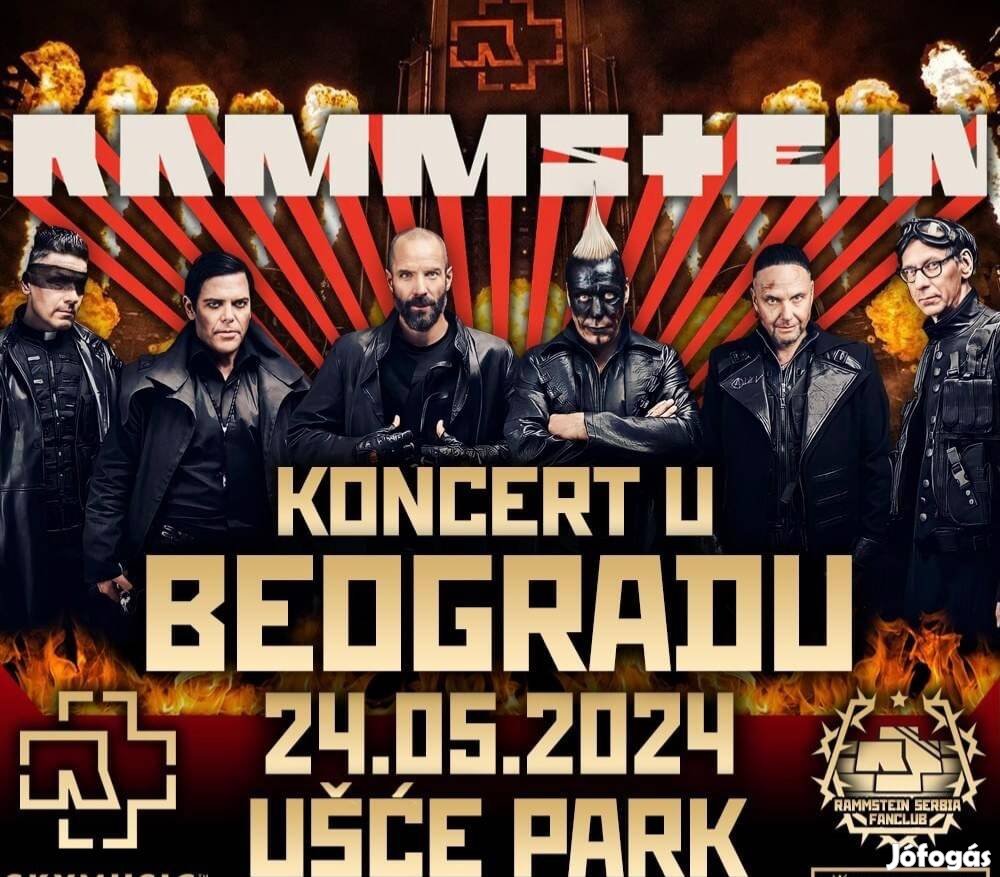 Rammstein kiemelt álló koncertjegy 2024.05.24. Belgrád