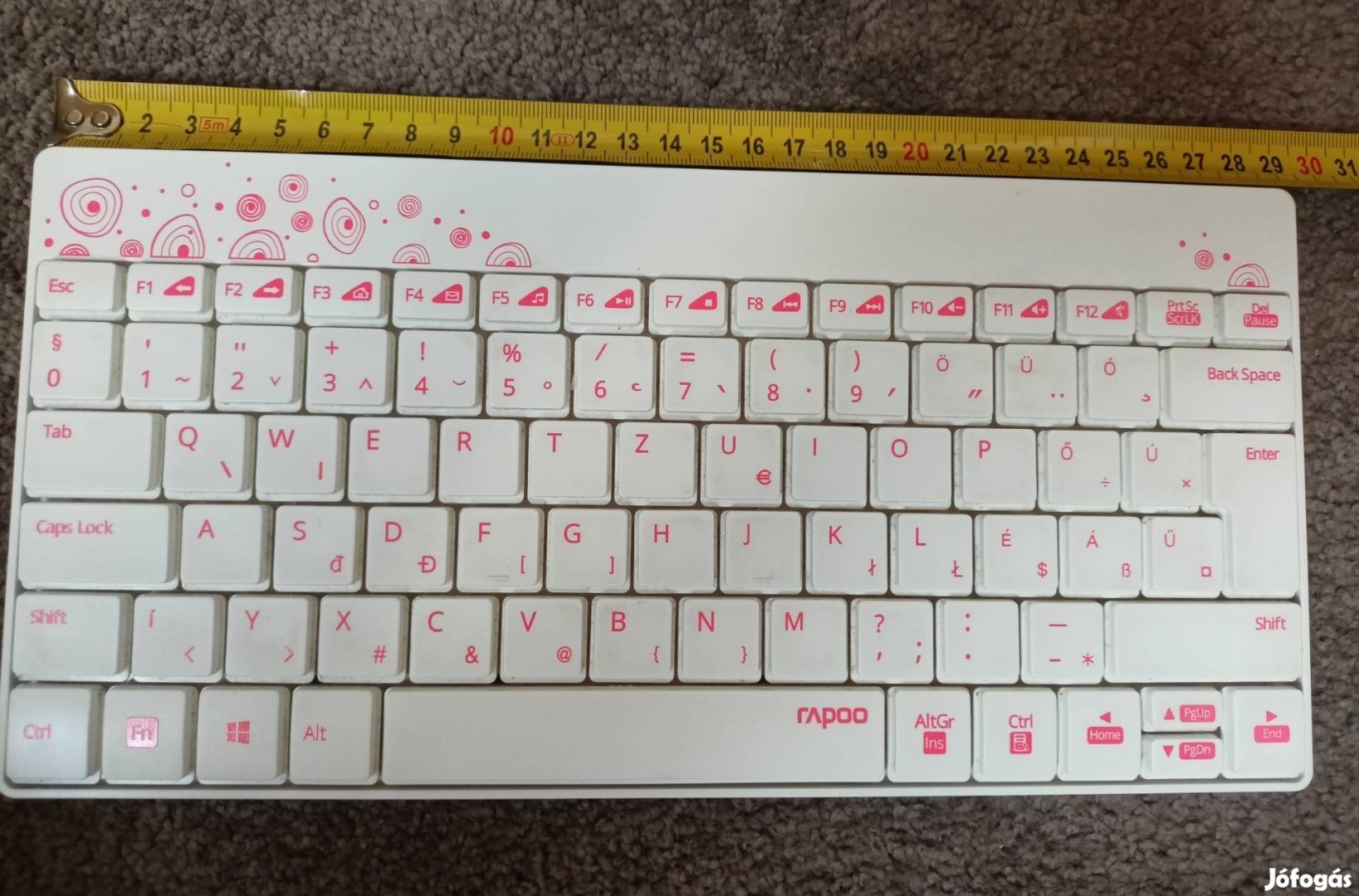 Rapoo wireless keyboard, újszerű, 29 cm