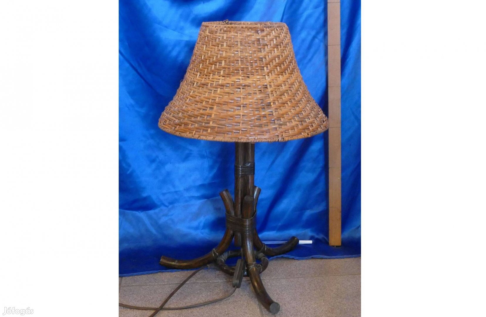 Rattan asztali lámpa, barna, 60cm magas 14500Ft-ért