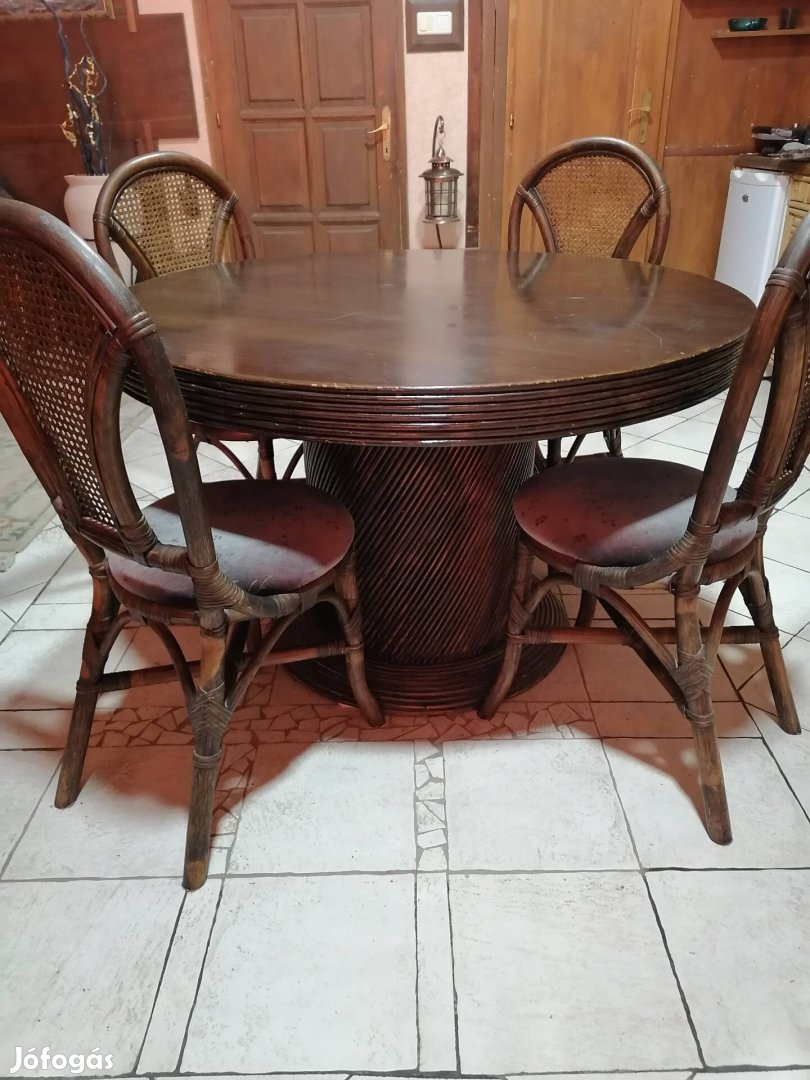 Rattan ebédlő garnitúra 
