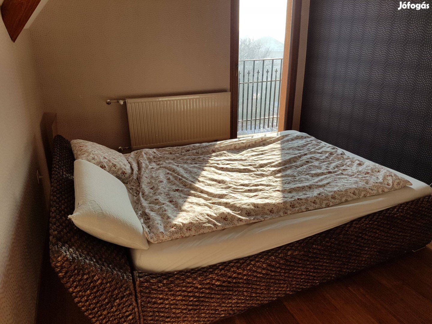 Rattan fonott ágy 160 cm matrachoz