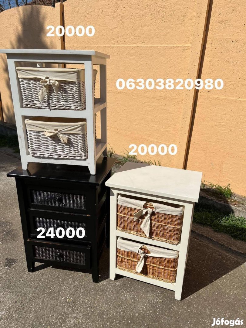 Rattan kosaras szekrénykék eladók bp.17