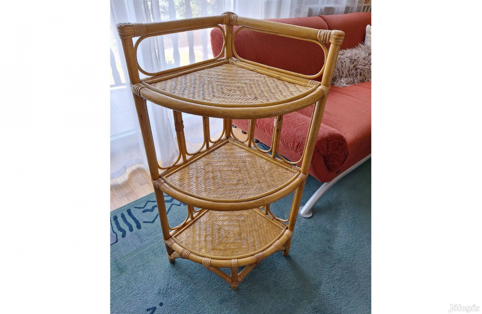 Rattan sarokpolc 92 cm magas