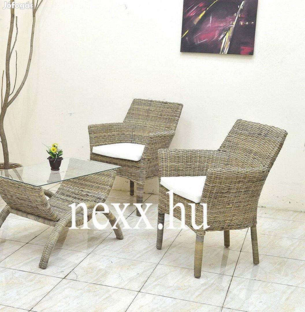 Rattan teázó / fotel + asztal | Marksmen teázó | rattan bútor, új