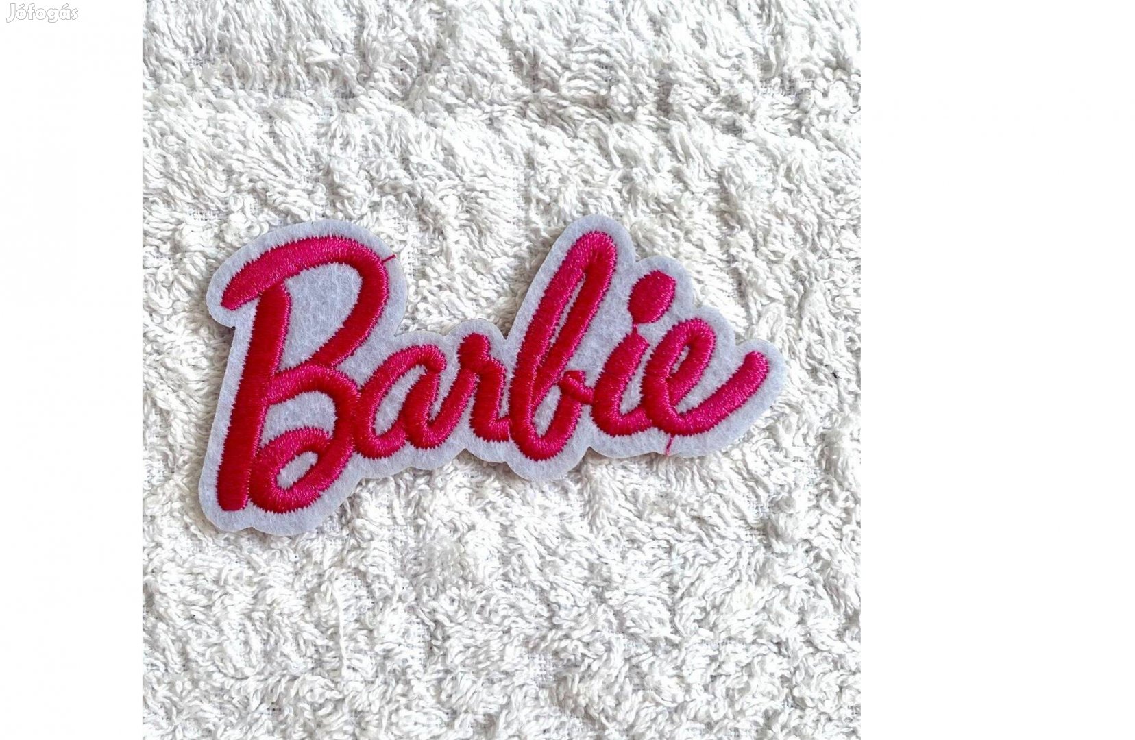 Rávasaló ruhára vasalható folt felvarró hímzett Barbie 8x4 cm