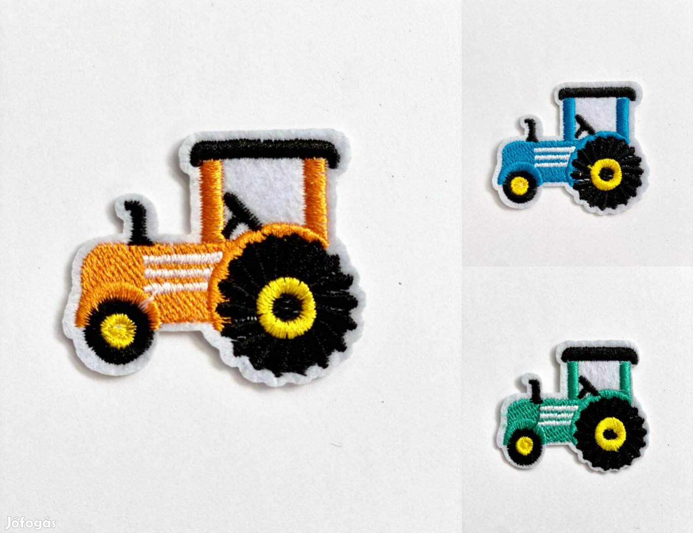 Rávasaló ruhára vasalható folt felvarró hímzett traktor 55x45mm ár/db
