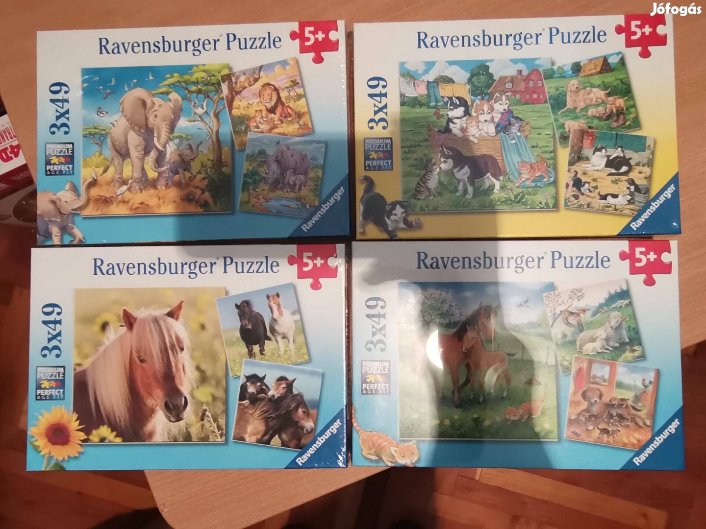 Ravensburger állatos kirakók 3x49 darabosak