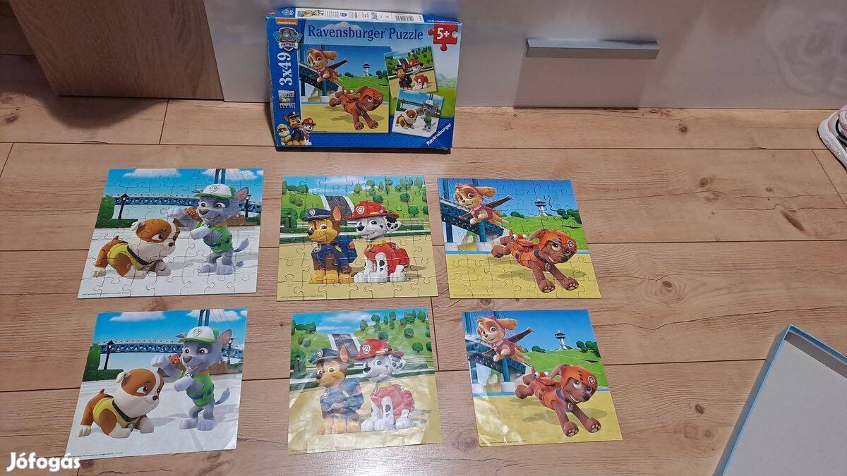 Ravensburger kirakó Puzzle Mancsőrjárat: Kutyacsapat 3x49 részes, 5+