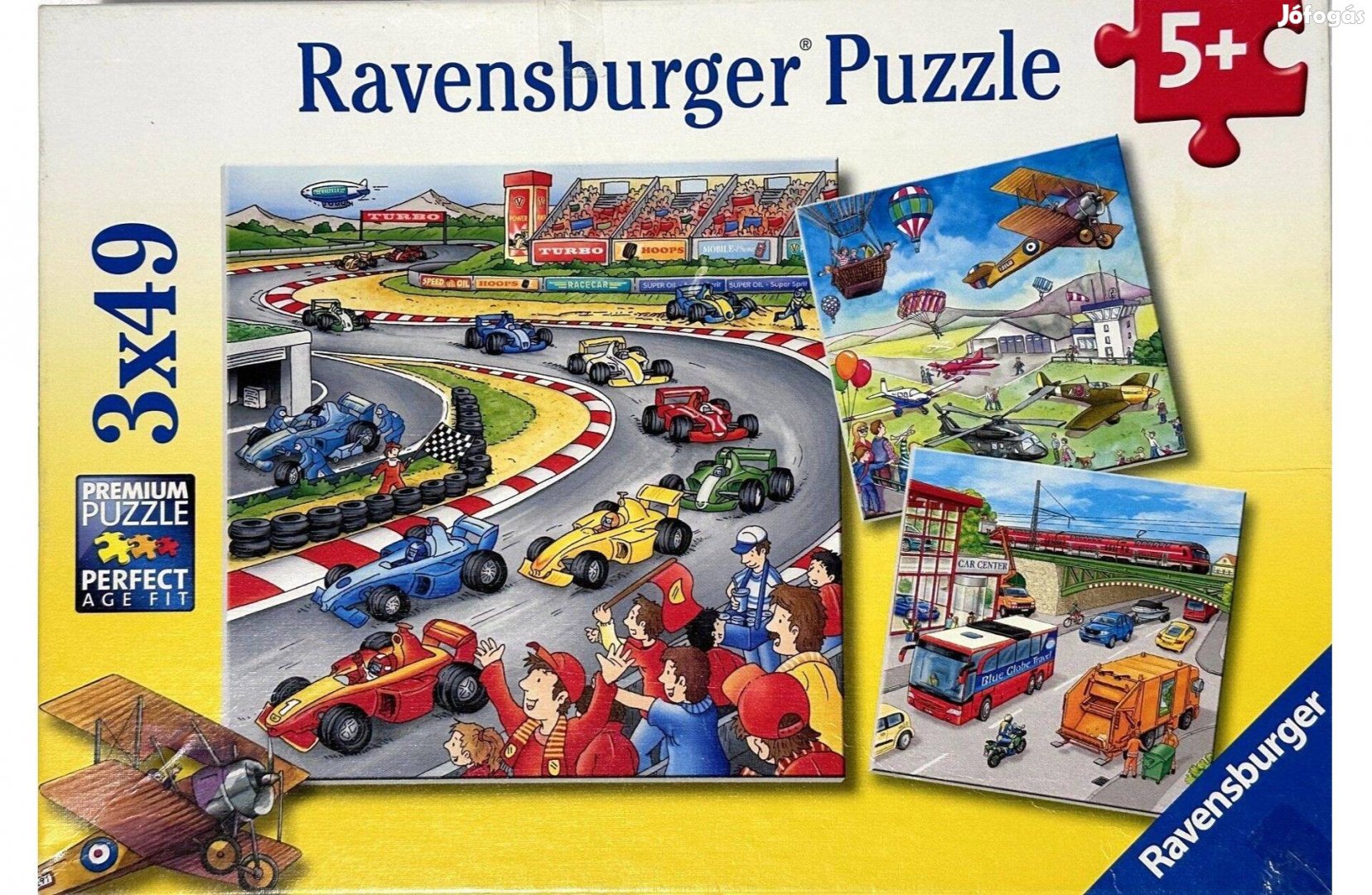 Ravensburger kirakó, 3×49, versenyautók, légi járművek, földi járművek