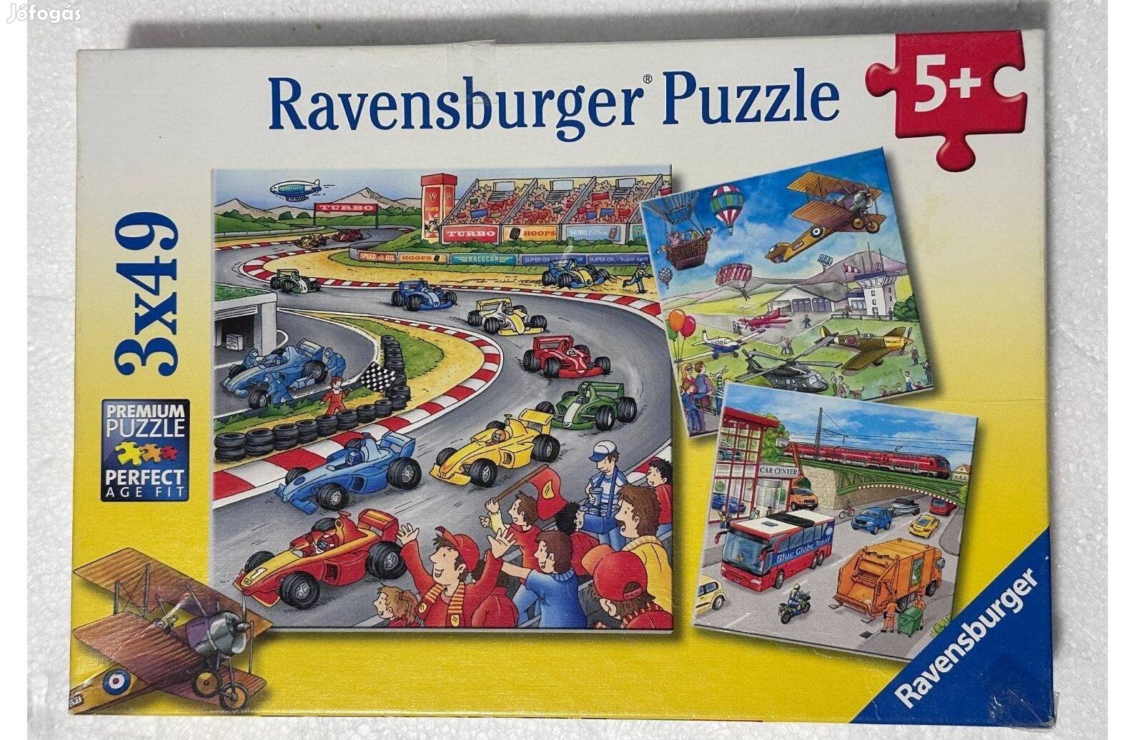 Ravensburger kirakó, 3×49 versenyautók, légi járművek, földi járműve