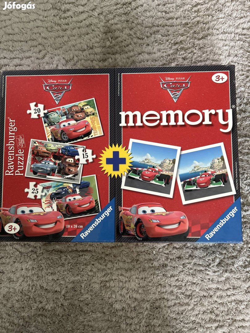 Ravensburger puzzle + Disney Verdák memória játék, 3 x 15/20/25 db