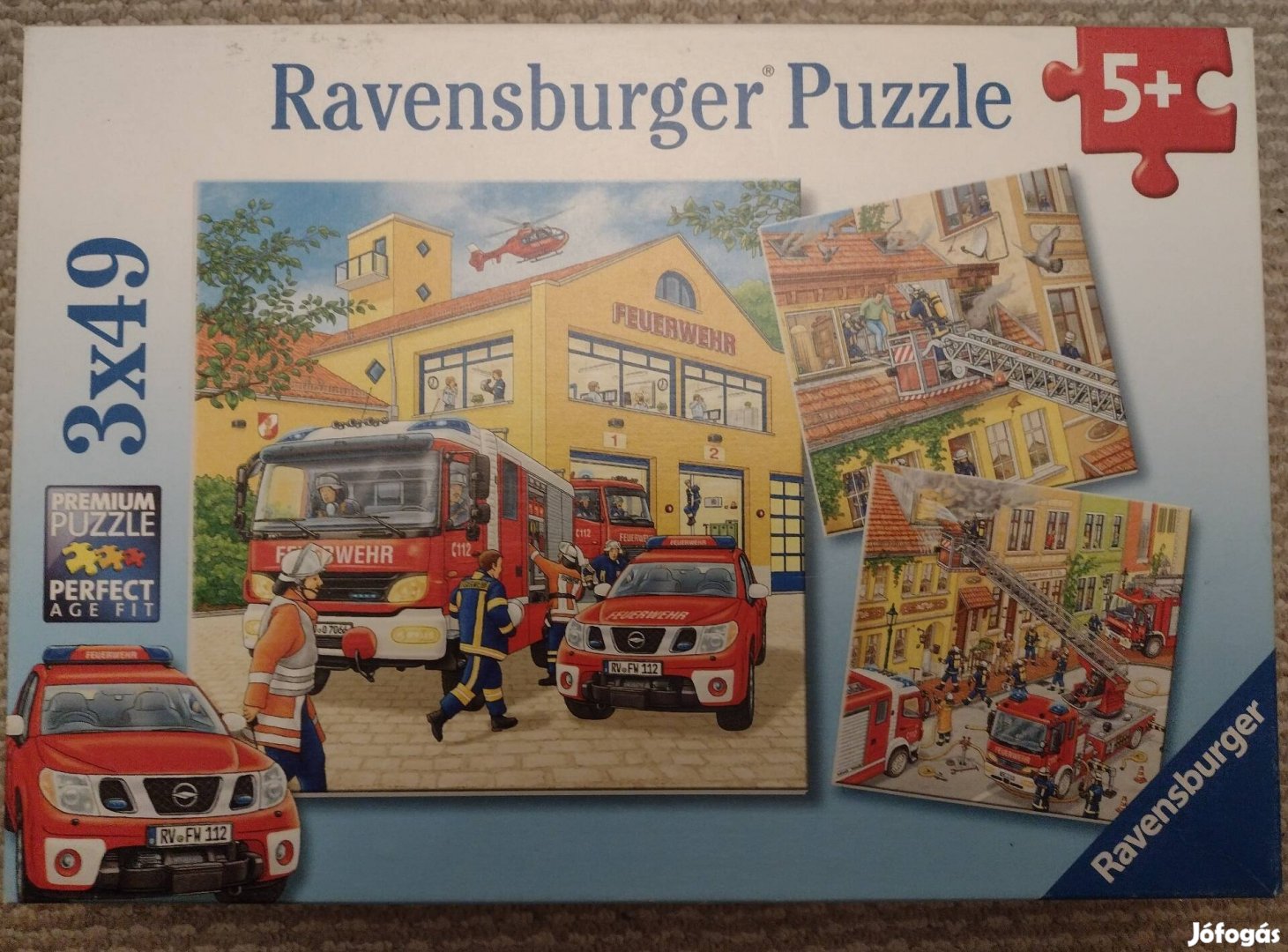 Ravensburger tűzoltós puzzle, 3x49, 5+