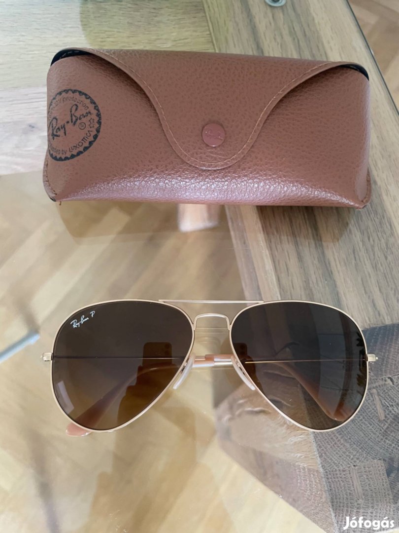 Ray Ban Aviator large metal polarizált női napszemüveg matt arany