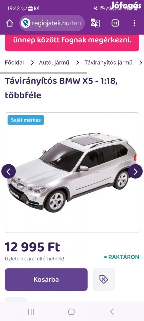 Rc BMW X5 távirányítású játék