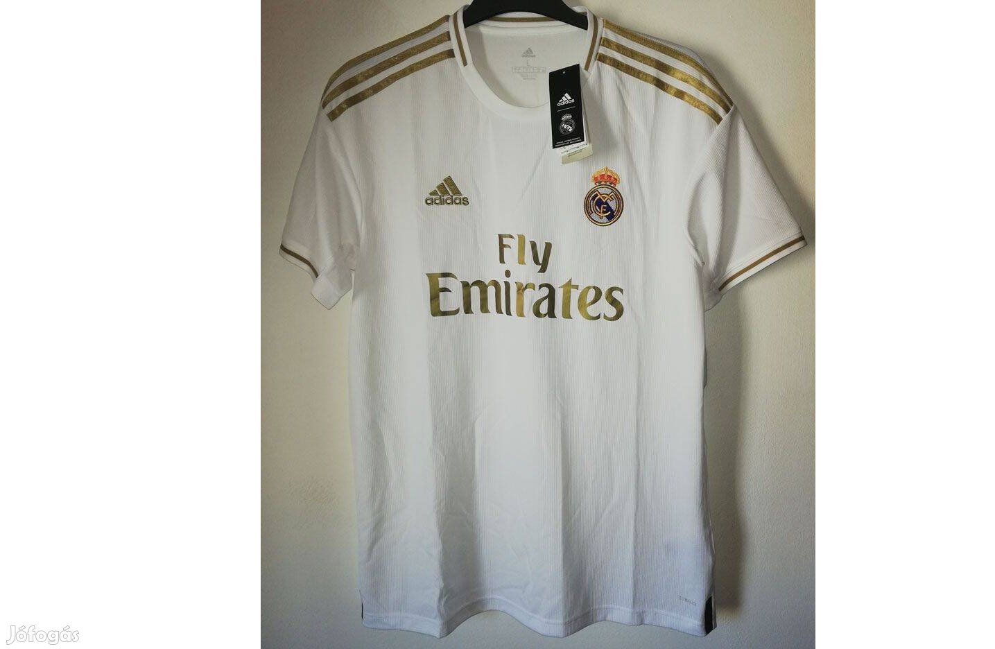 Real Madrid 2019-2020 eredeti adidas arany fehér mez (XL, 2XL)