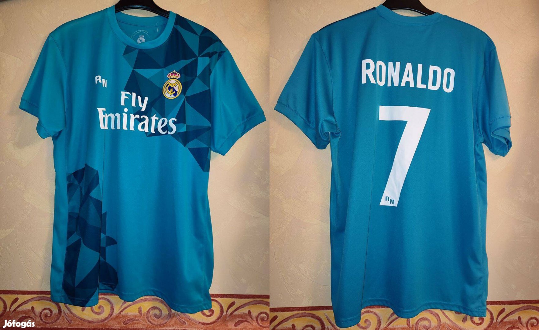 Real Madrid Cristiano Ronaldo 2017-18 szurkolói kék mez (XL)