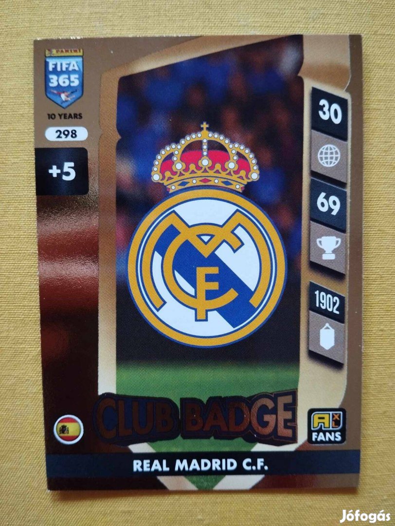 Real Madrid FIFA 365 2025 Club badge csapatcímer focis kártya