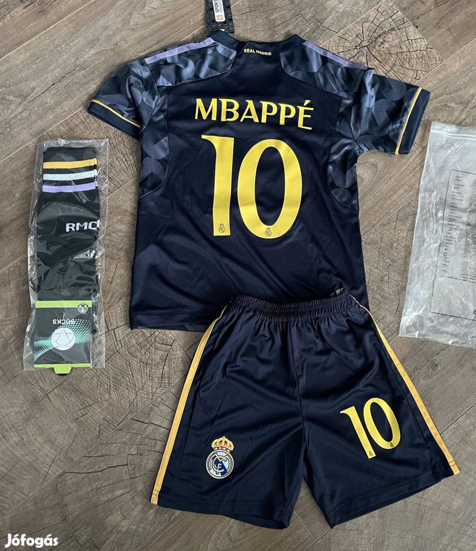 Real Madrid Mbappe futball mez, 110-120 cm