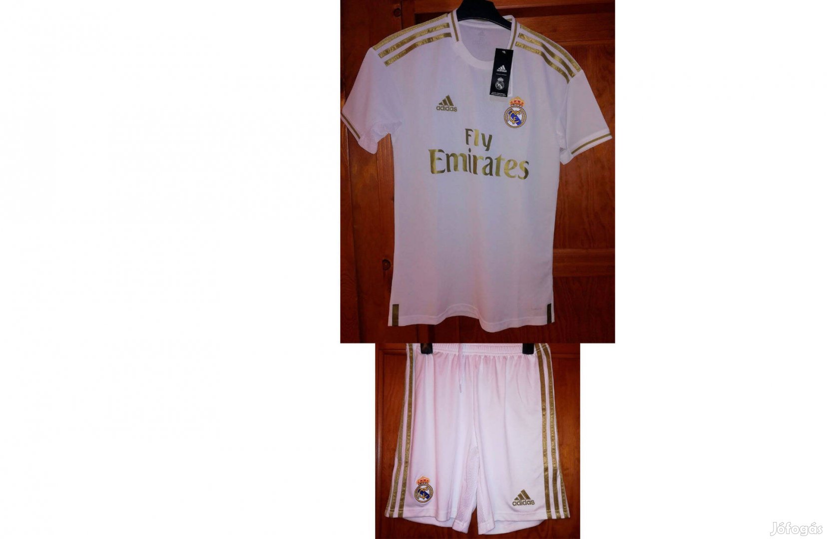 Real Madrid eredeti adidas fehér arany 2019-2020 mez szett (XS)