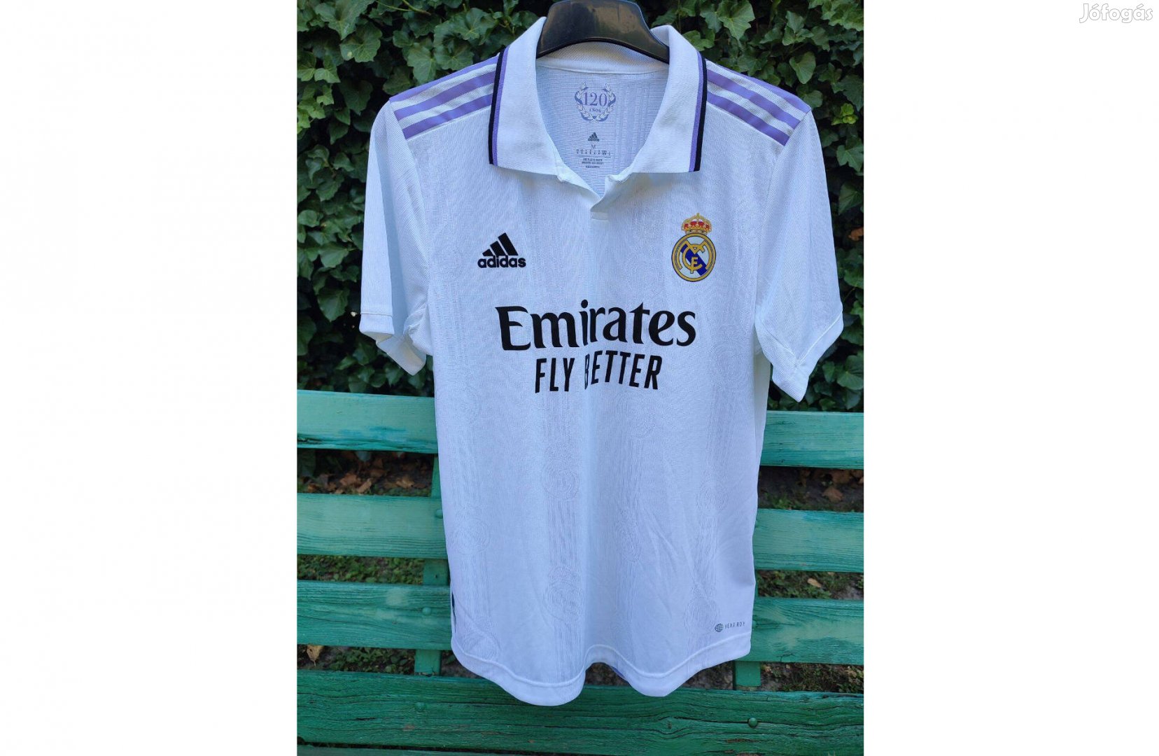 Real Madrid eredeti adidas fehér galléros centenáriumi mez (M)