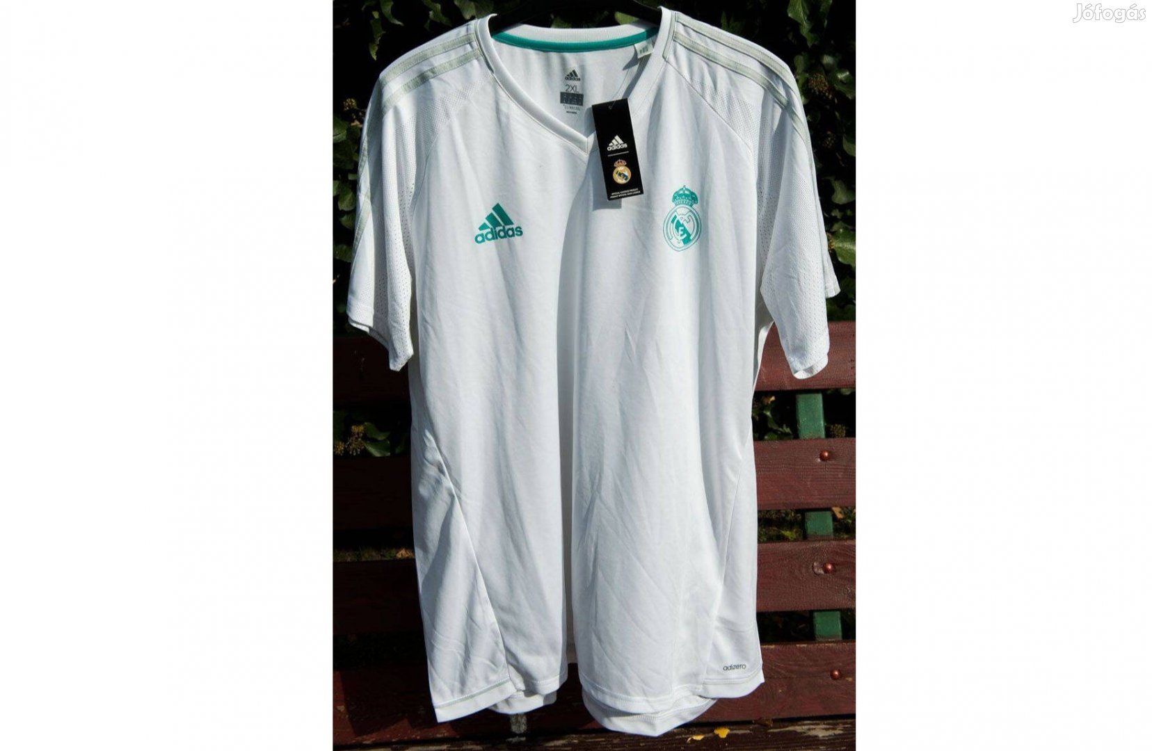 Real Madrid eredeti adidas fehér zöld adizero edzőmez (2XL)