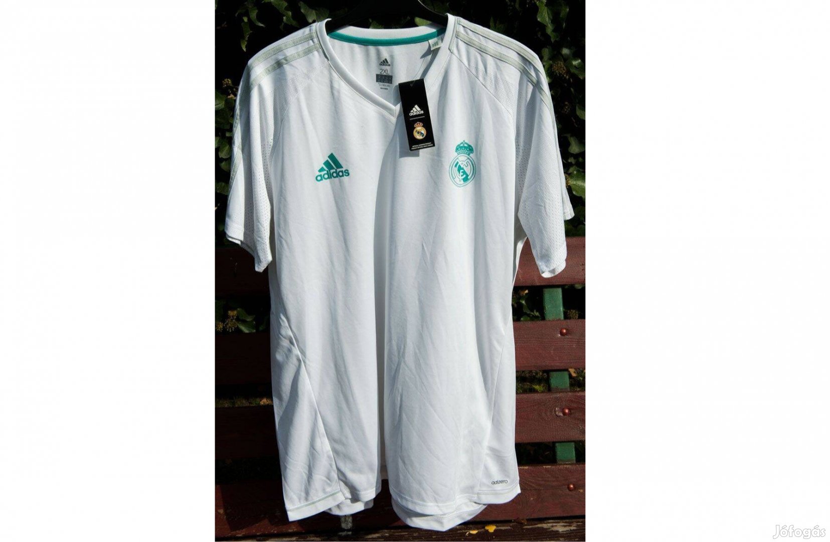 Real Madrid eredeti adidas fehér zöld adizero edzőmez (2XL)